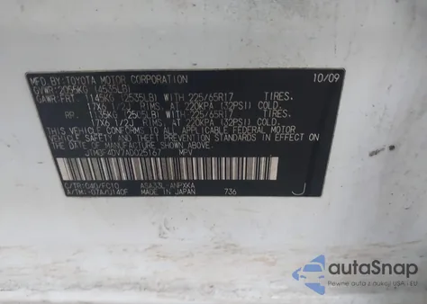 2010 Toyota Rav4 from USA, damaged, VIN JTMBF4DV7AD025167